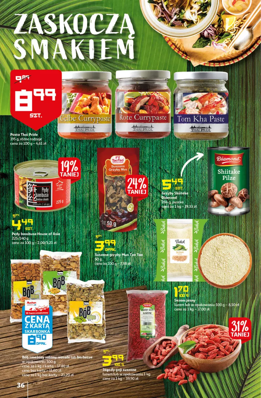 Gazetka promocyjna Auchan - przeNISKIE CENY z markami Auchan Hipermarkety - ważna 27.01 do 03.02.2022 - strona 36 - produkty: Grzyby, Grzyby mun, House of Asia, Jagody, Jagody goji, Koc, Pędy bambusa, Sezam, TaoTao, Wasa