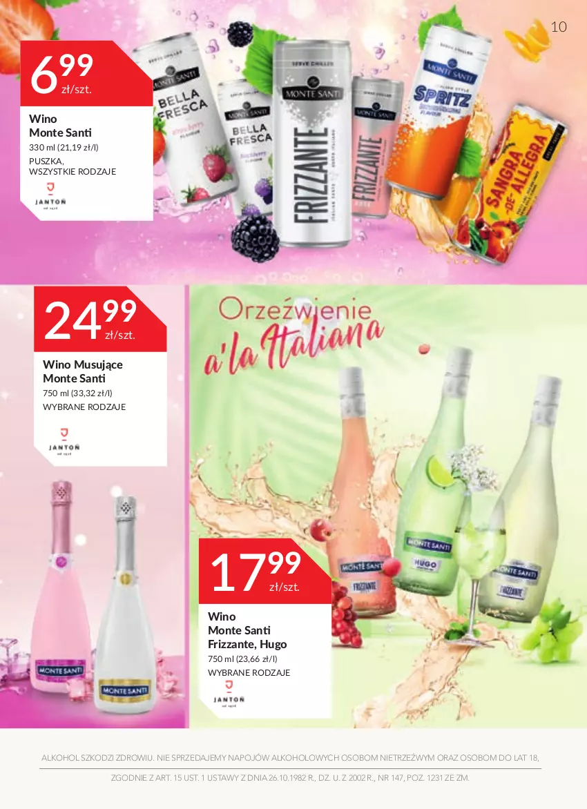 Gazetka promocyjna Stokrotka - Oferta alkoholowa - ważna 28.04 do 25.05.2022 - strona 10 - produkty: Monte, Monte Santi, Mus, Wino, Wino musujące