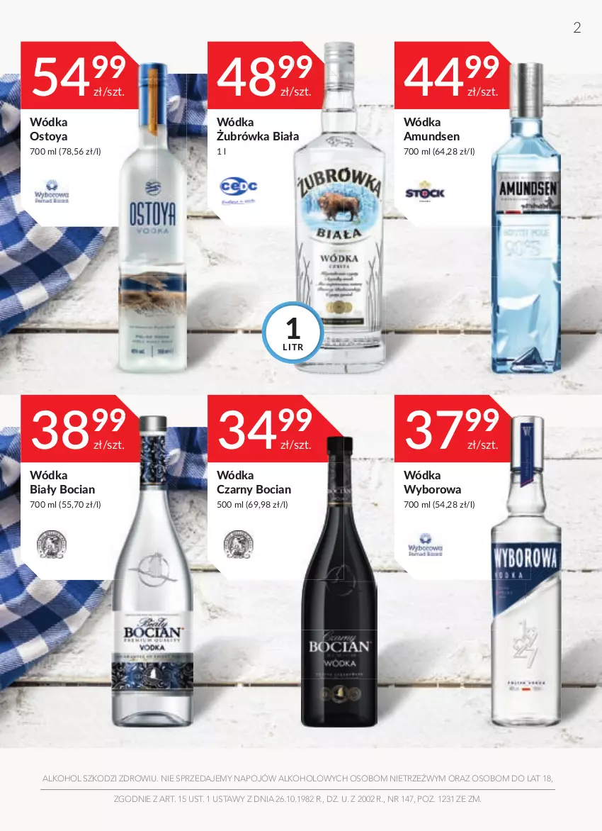 Gazetka promocyjna Stokrotka - Oferta alkoholowa - ważna 28.04 do 25.05.2022 - strona 2 - produkty: Amundsen, Biały Bocian, Wódka, Wyborowa