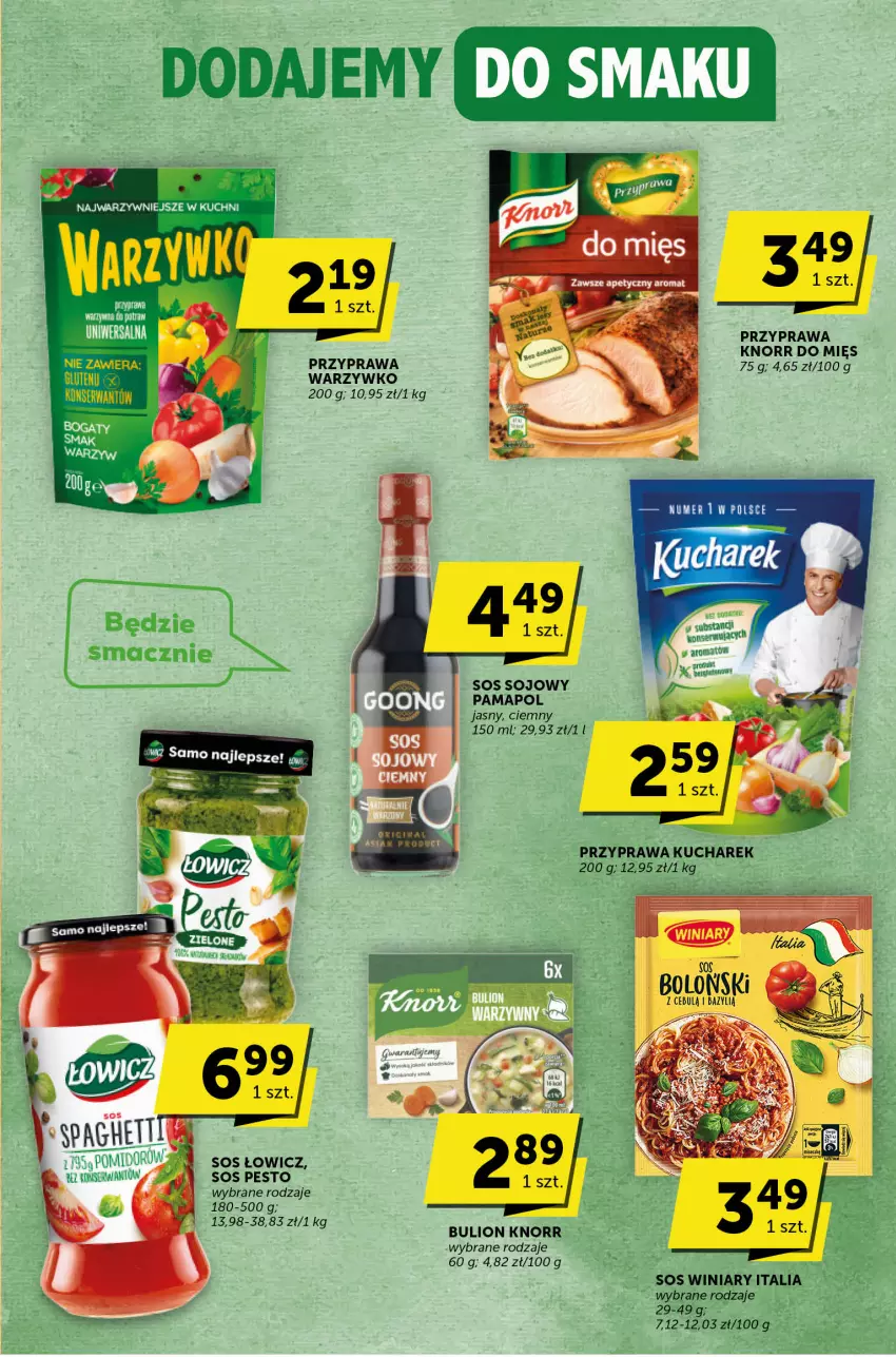 Gazetka promocyjna Groszek - ważna 13.07 do 25.07.2023 - strona 9 - produkty: Bulion, Knorr, Kucharek, Lion, Pesto, Sos