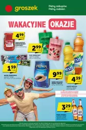 Gazetka promocyjna Groszek - Gazetka - ważna od 25.07 do 25.07.2023 - strona 1 - produkty: Princessa, Mus, Kawa mielona, Kawa, Prima, Pudliszki, Nestea, Groszek