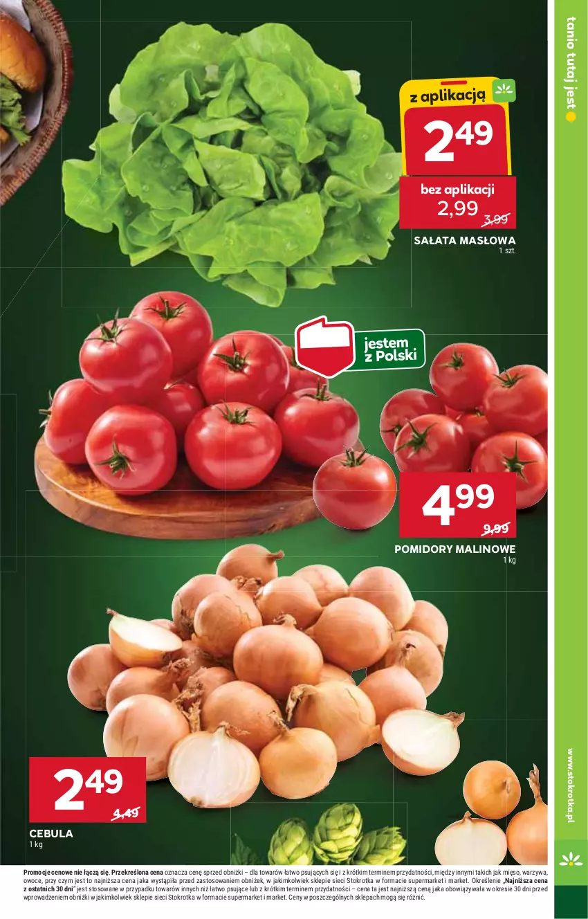 Gazetka promocyjna Stokrotka - Supermarket - ważna 07.08 do 12.08.2025 - strona 31 - produkty: Cebula, Masło, Mięso, Owoce, Pomidory, Sałat, Sałata masłowa, Warzywa