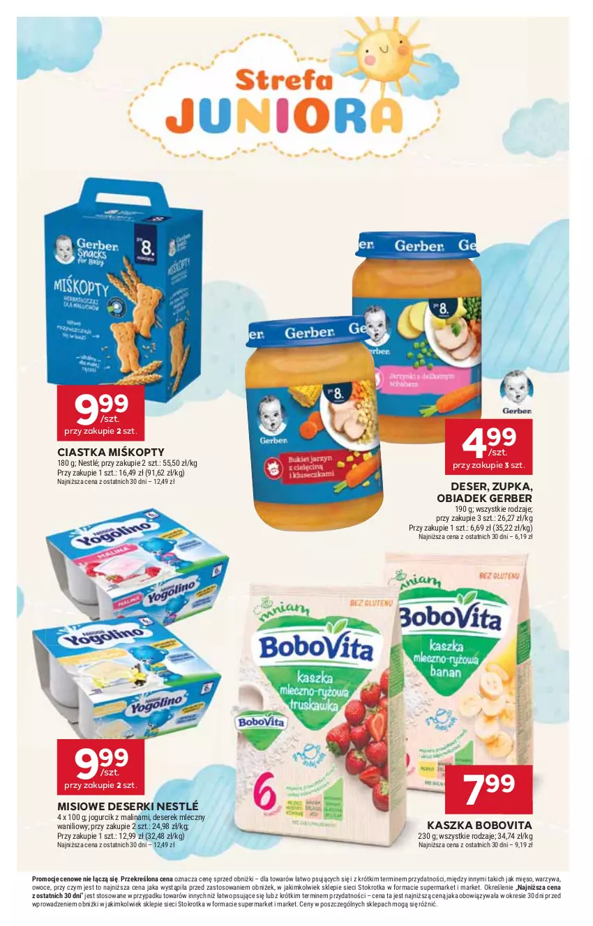 Gazetka promocyjna Stokrotka - Supermarket - ważna 07.08 do 12.08.2025 - strona 42 - produkty: BoboVita, Ciastka, Deser, Gerber, Mięso, Nestlé, Owoce, Ser, Serek, Warzywa