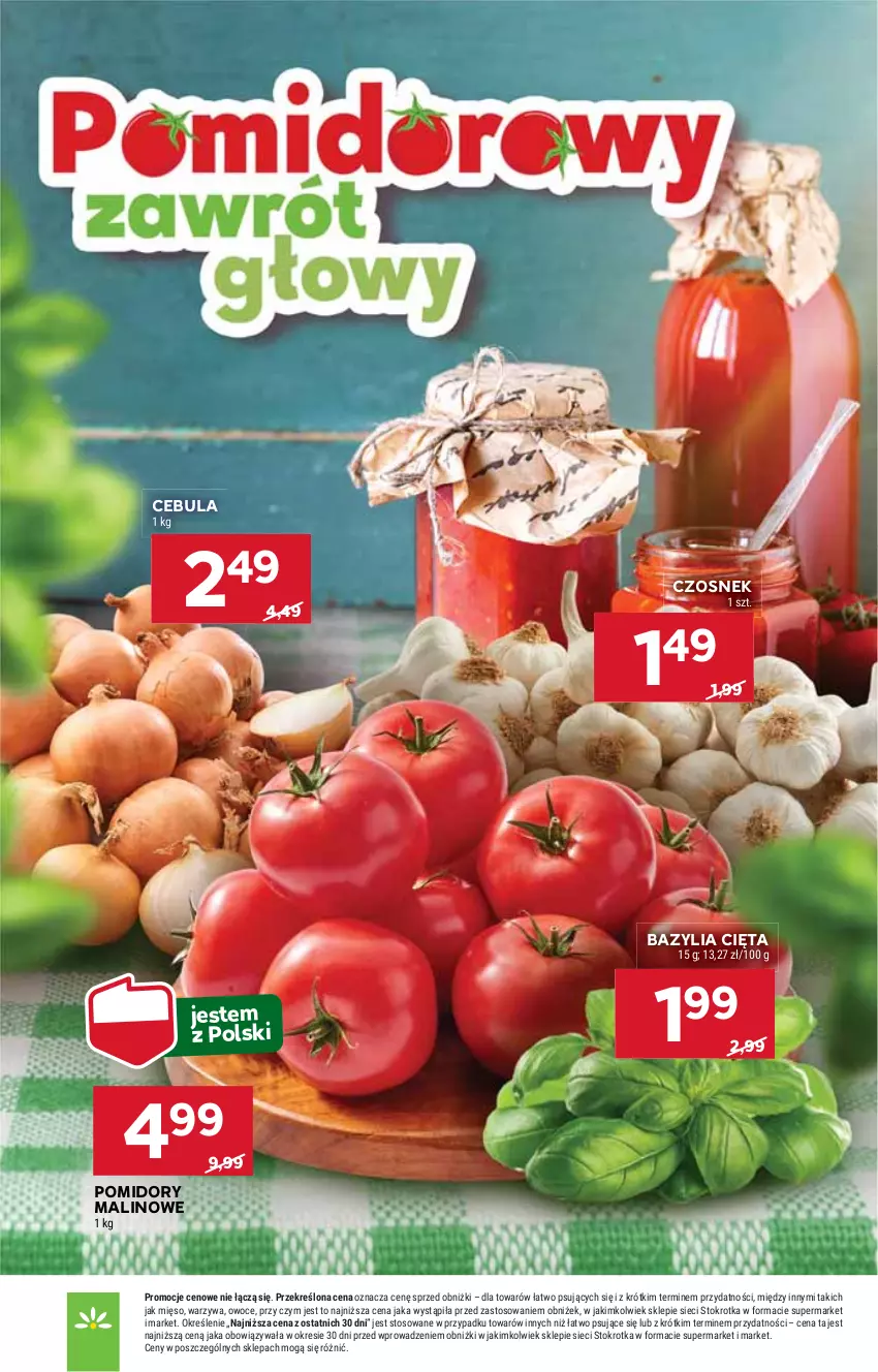 Gazetka promocyjna Stokrotka - Supermarket - ważna 07.08 do 12.08.2025 - strona 6 - produkty: Bazyl, Bazylia, Cebula, Czosnek, HP, Pomidory