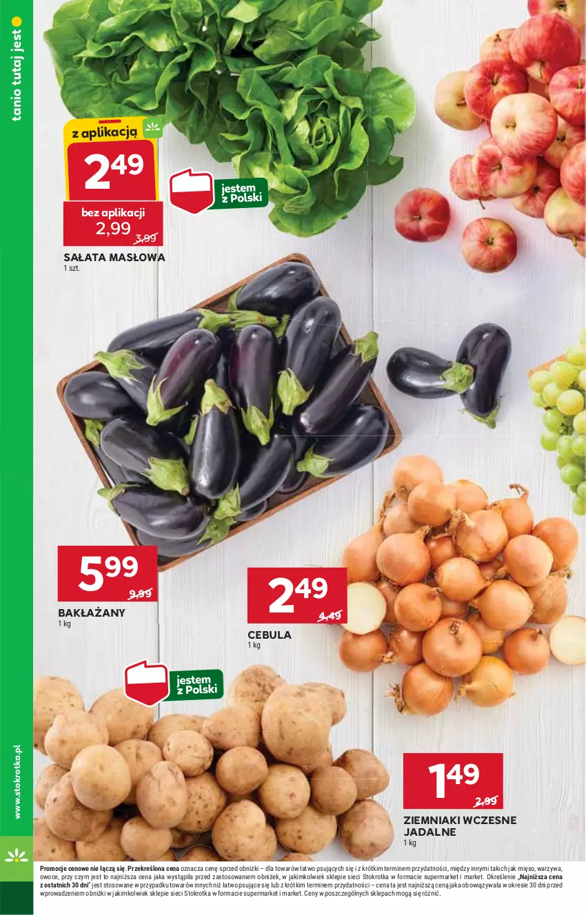 Gazetka promocyjna Stokrotka - Supermarket - ważna 07.08 do 12.08.2025 - strona 8 - produkty: Cebula, Masło, Mięso, Owoce, Sałat, Sałata masłowa, Warzywa, Ziemniaki