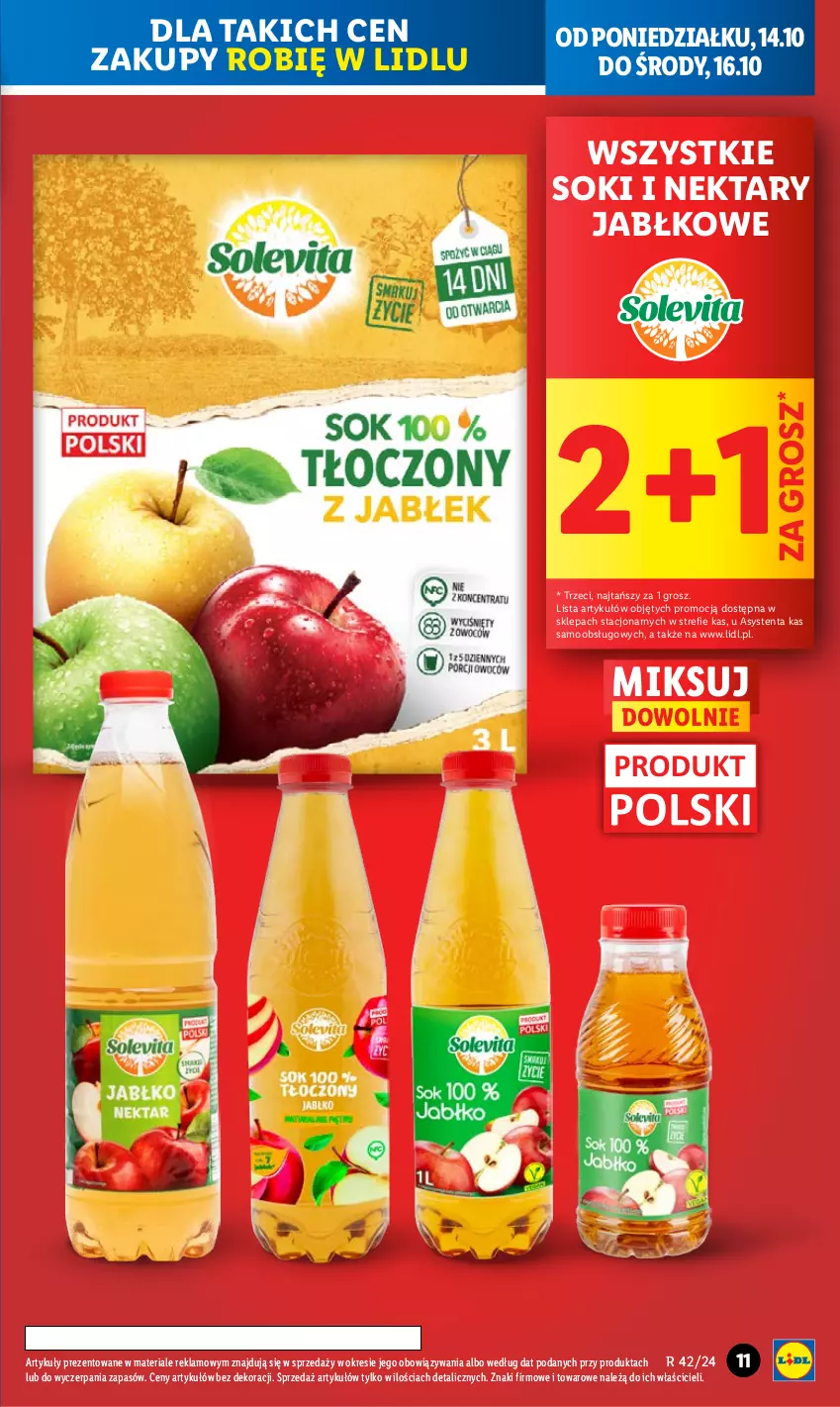 Gazetka promocyjna Lidl - GAZETKA - ważna 14.10 do 16.10.2024 - strona 11 - produkty: Nektar, Sok