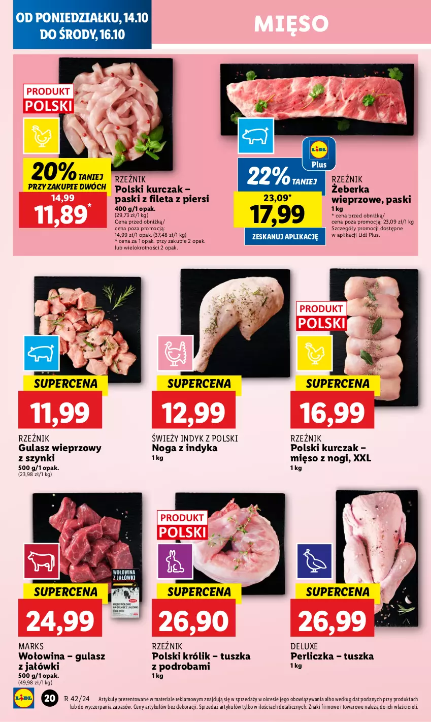 Gazetka promocyjna Lidl - GAZETKA - ważna 14.10 do 16.10.2024 - strona 22 - produkty: Królik, Kurczak, Mięso, Perliczka, Tusz, Wołowina