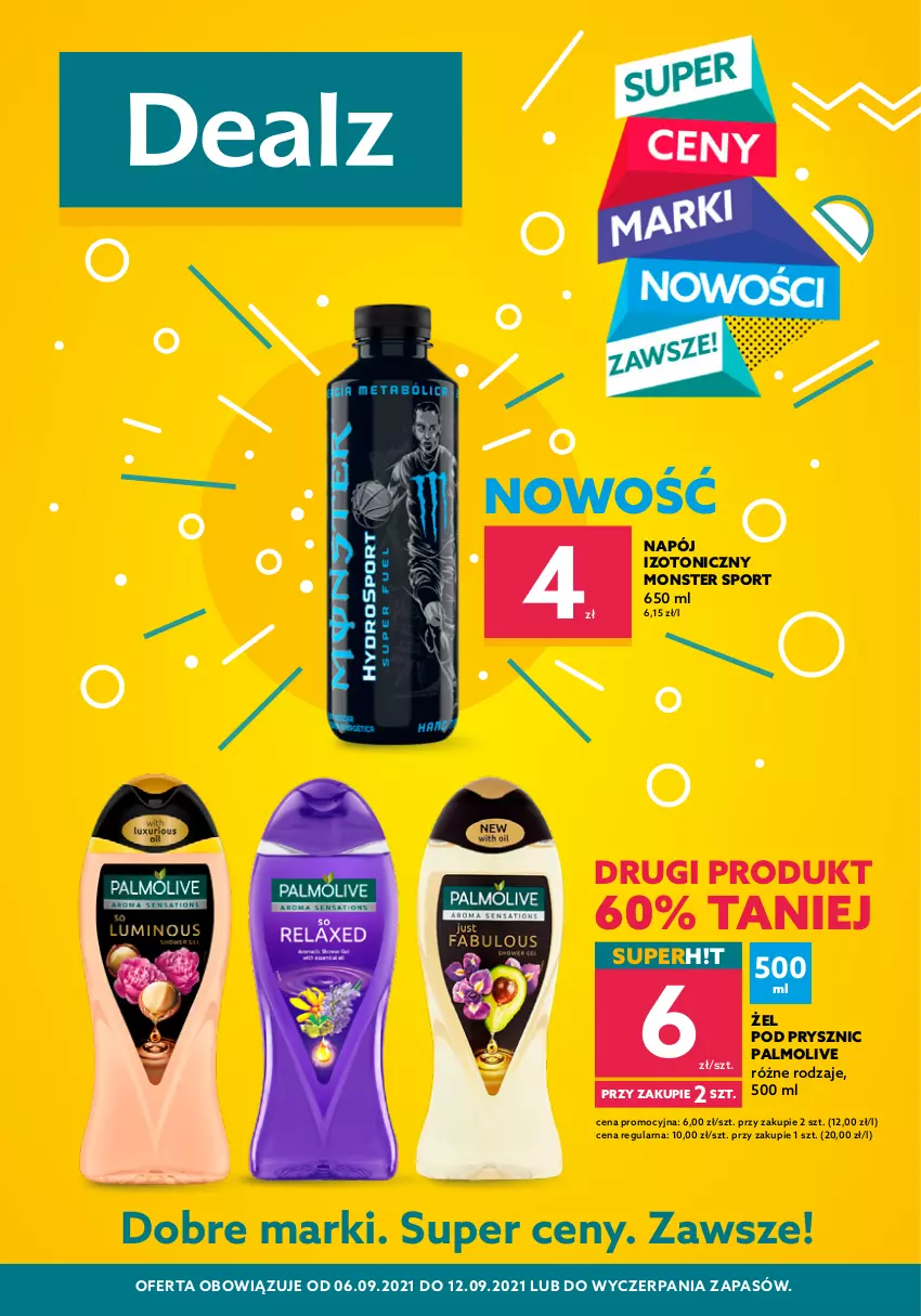 Gazetka promocyjna Dealz - Nowa Gazetka Dealz! - sprawdź ofertę - ważna 06.09 do 12.09.2021 - strona 1 - produkty: Napój, Napój izotoniczny, Palmolive, Por, Sport