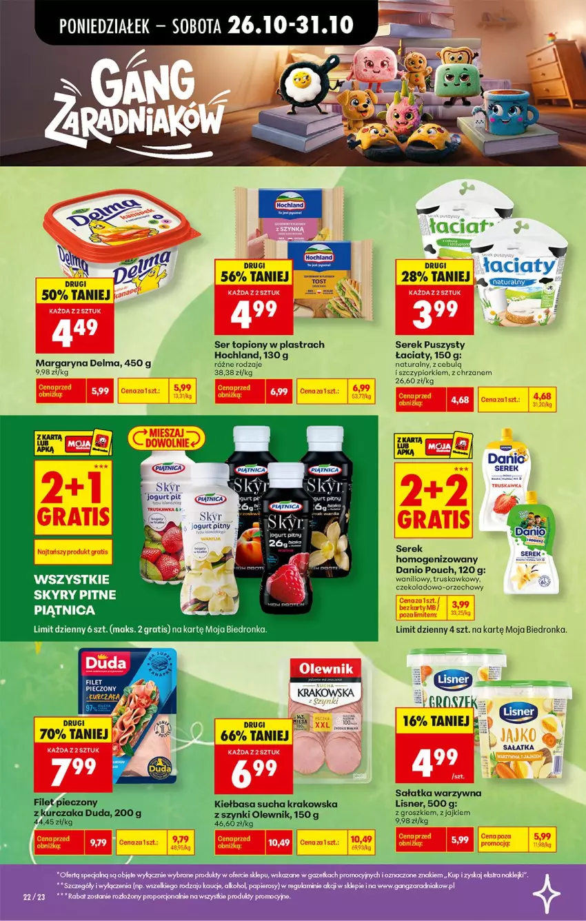Gazetka promocyjna Biedronka - Od Poniedziałku - ważna 26.10 do 31.10.2026 - strona 28 - produkty: Chrzan, Danio, Delma, Gra, Hochland, Jogurt, Koc, Lisner, Margaryna, Piątnica, Piec, Sałat, Sałatka, Sałatka warzywna, Ser, Ser topiony, Serek, Serek homogenizowany, Serek puszysty, Top
