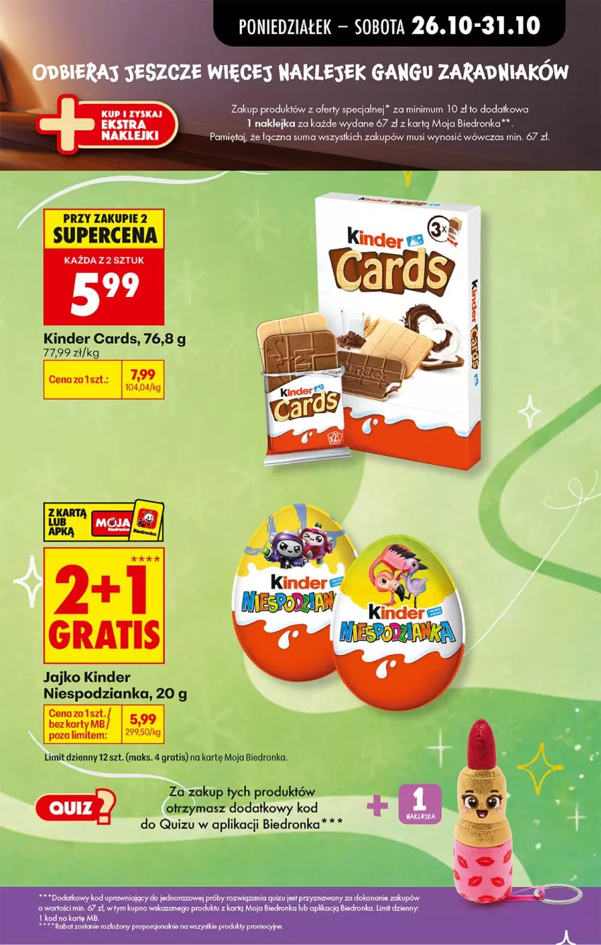 Gazetka promocyjna Biedronka - Od Poniedziałku - ważna 26.10 do 31.10.2026 - strona 31 - produkty: Gra, Kinder, Klej, Mięta, Mus, Quiz