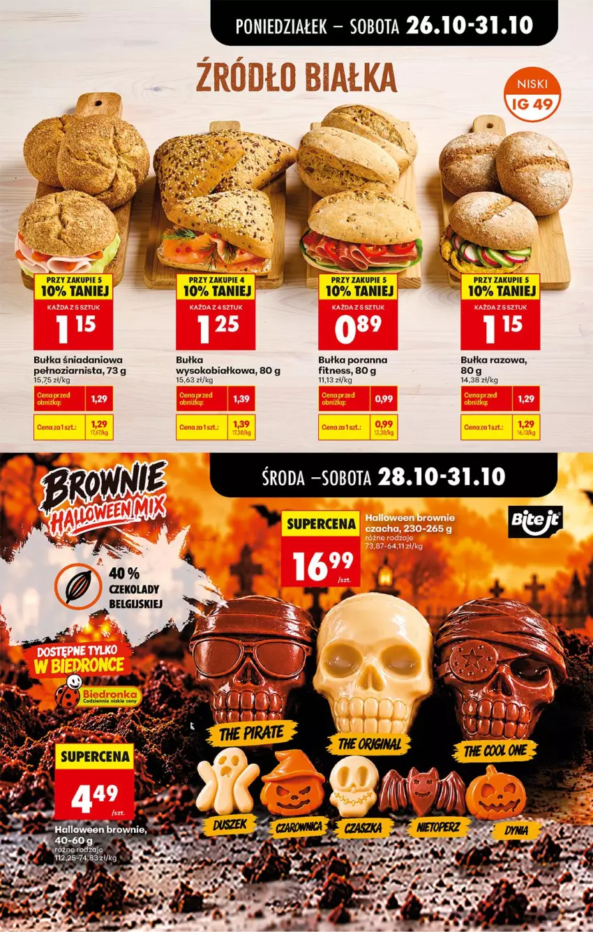 Gazetka promocyjna Biedronka - Od Poniedziałku - ważna 26.10 do 31.10.2026 - strona 45 - produkty: Brownie, Bułka, Danio, Fa, LG, Por, Sok