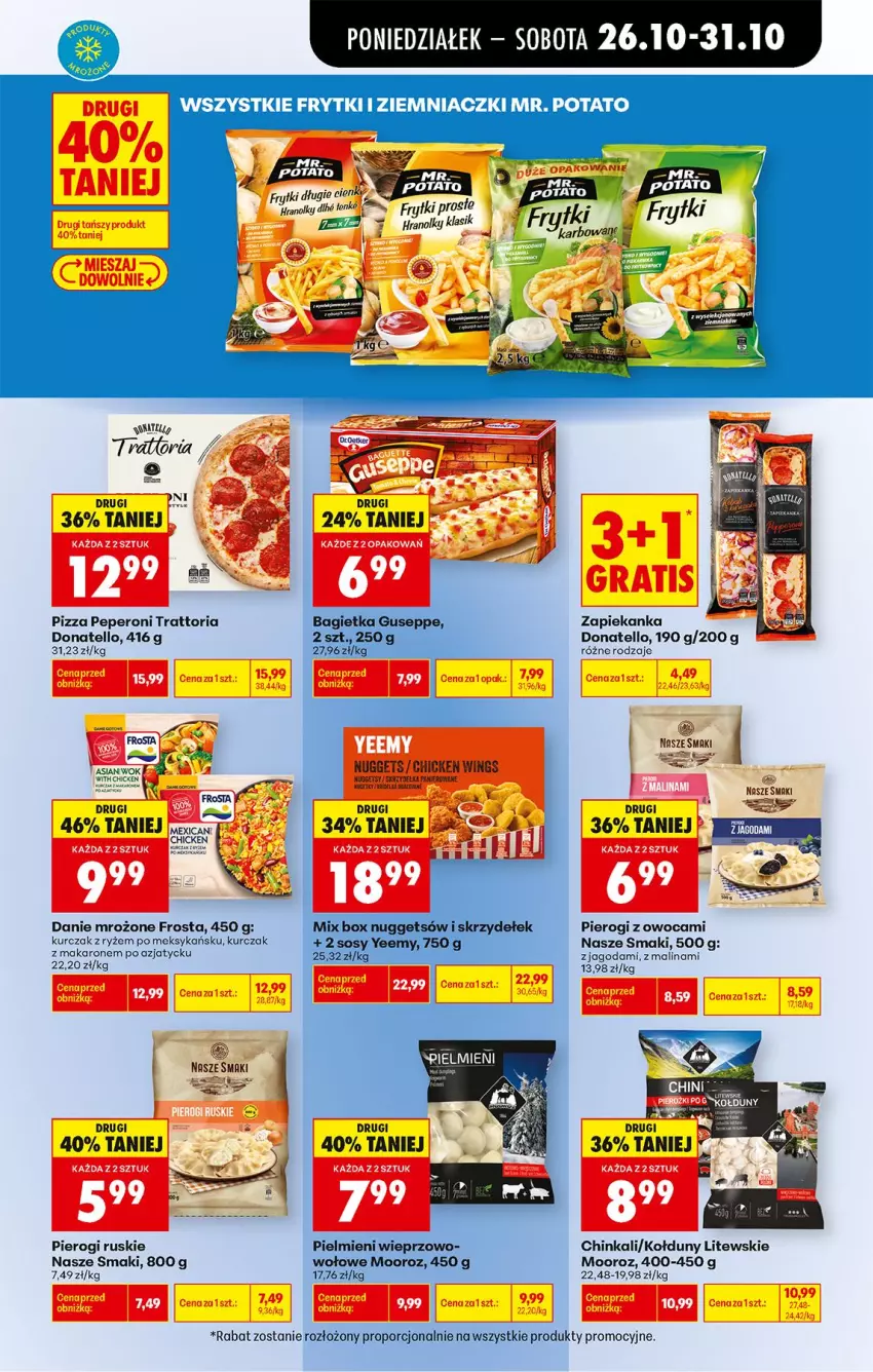 Gazetka promocyjna Biedronka - Od Poniedziałku - ważna 26.10 do 31.10.2026 - strona 59 - produkty: Fa, Frosta, Frytki, Inka, Kurczak, Makaron, Pierogi, Pizza, Por, Ryż, Zapiekanka