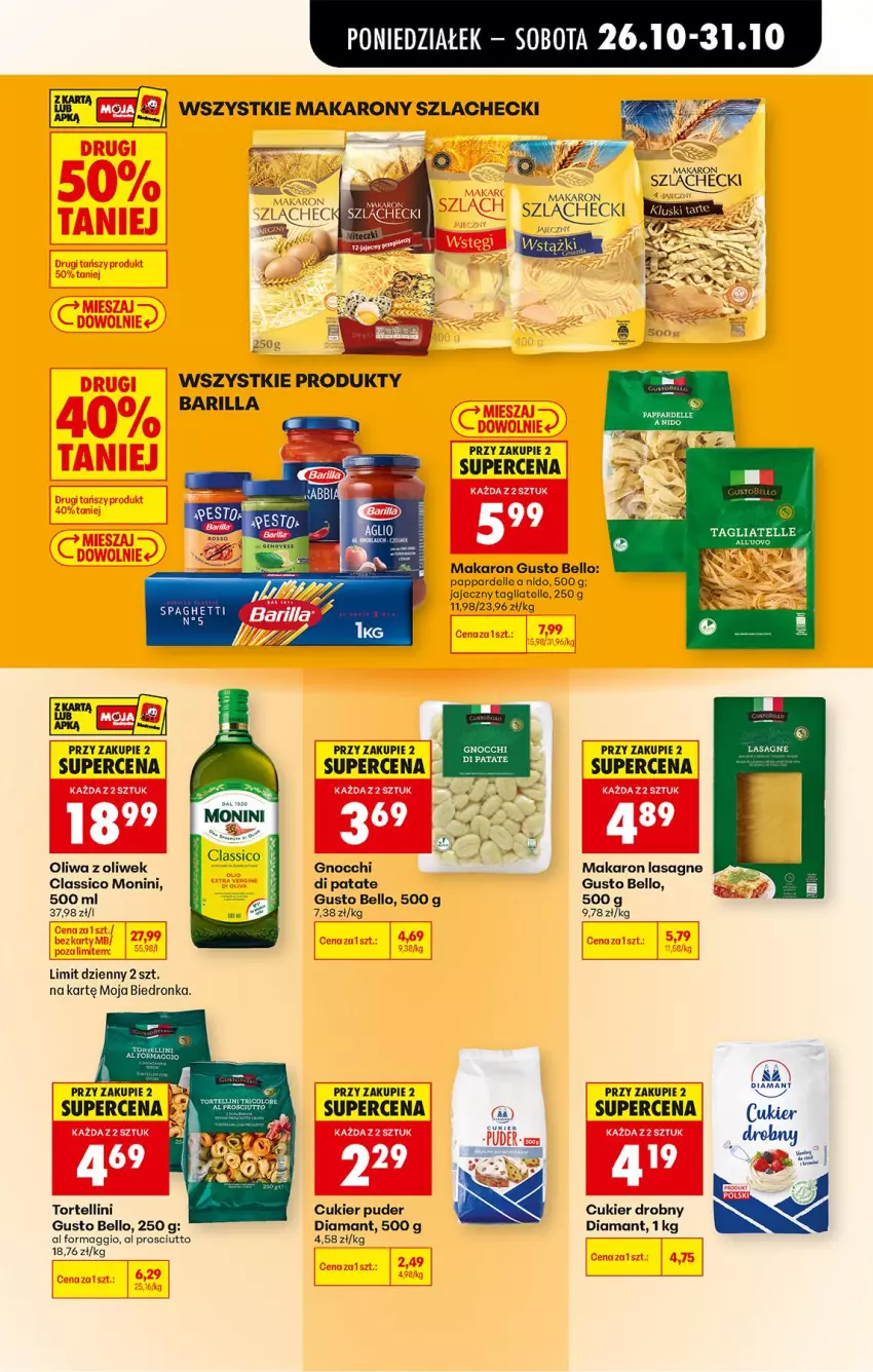 Gazetka promocyjna Biedronka - Od Poniedziałku - ważna 26.10 do 31.10.2026 - strona 61 - produkty: Bell, Cukier, Cukier puder, Dell, Diamant, Gnocchi, Lasagne, Maggi, Makaron, Monini, Oliwa, Oliwa z oliwek, Puder, Spaghetti, Tagliatelle
