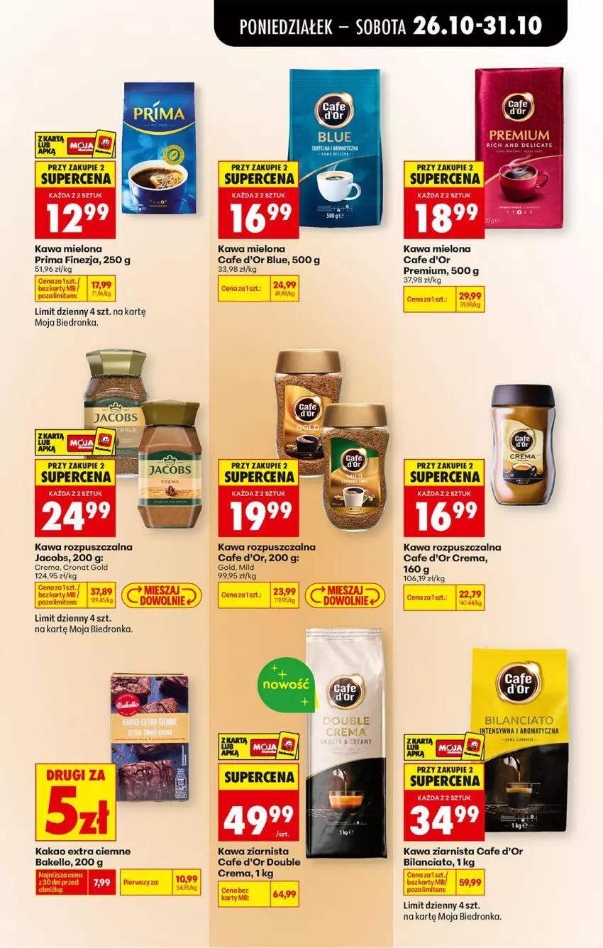 Gazetka promocyjna Biedronka - Od Poniedziałku - ważna 26.10 do 31.10.2026 - strona 71 - produkty: Fa, Jacobs, Kakao, Kawa, Kawa mielona, Kawa rozpuszczalna, Kawa ziarnista, Prima