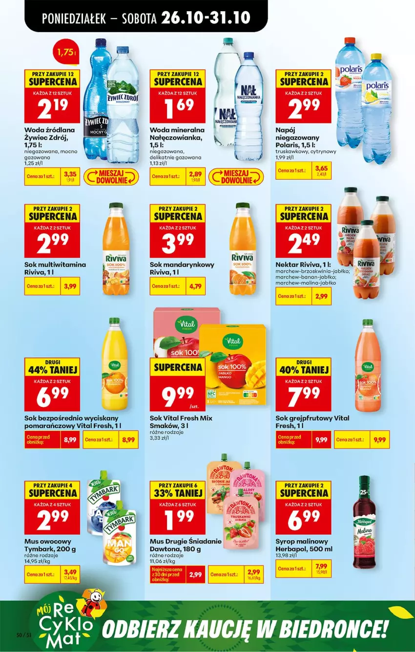 Gazetka promocyjna Biedronka - Od Poniedziałku - ważna 26.10 do 31.10.2026 - strona 72 - produkty: Dawtona, Fa, Grejpfrut, Herbapol, LANA, Mus, Nałęczowianka, Napój, Nektar, Sok, Syrop, Tymbark, Woda, Woda mineralna