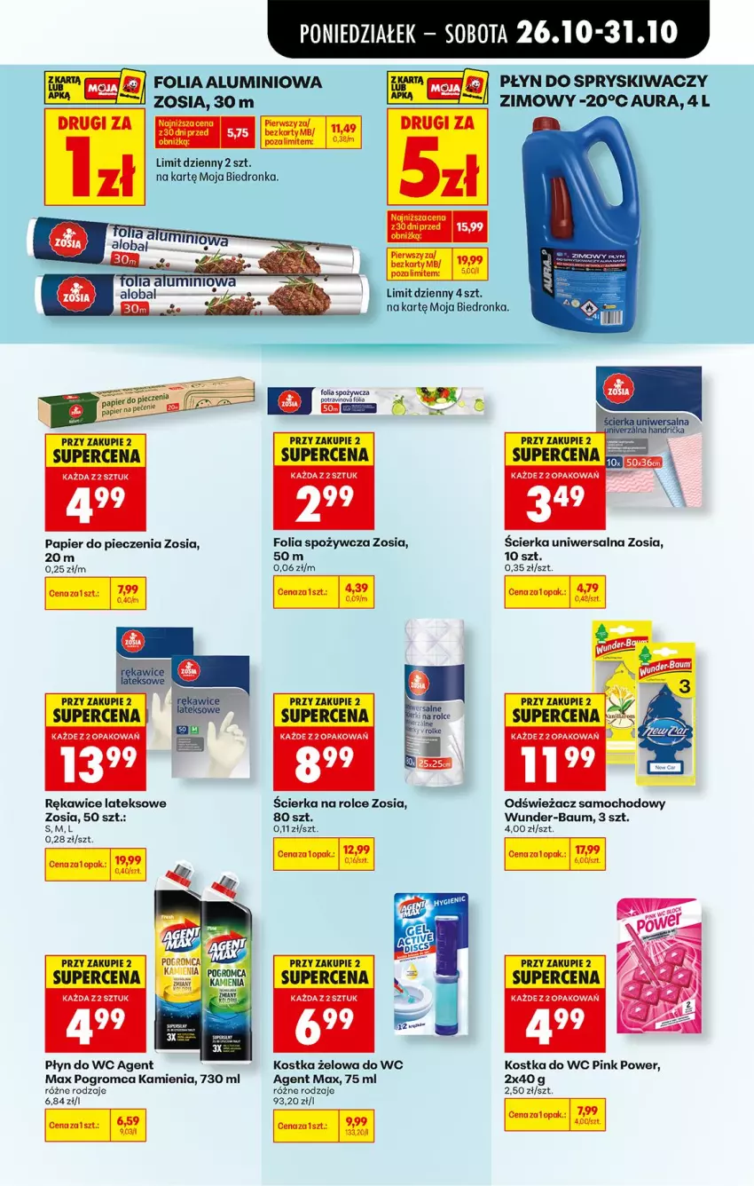 Gazetka promocyjna Biedronka - Od Poniedziałku - ważna 26.10 do 31.10.2026 - strona 87 - produkty: Fa, Folia aluminiowa, Kostka do wc, Papier, Papier do pieczenia, Piec, Płyn do spryskiwaczy, Płyn do wc, Rękawice, Rękawice lateksowe