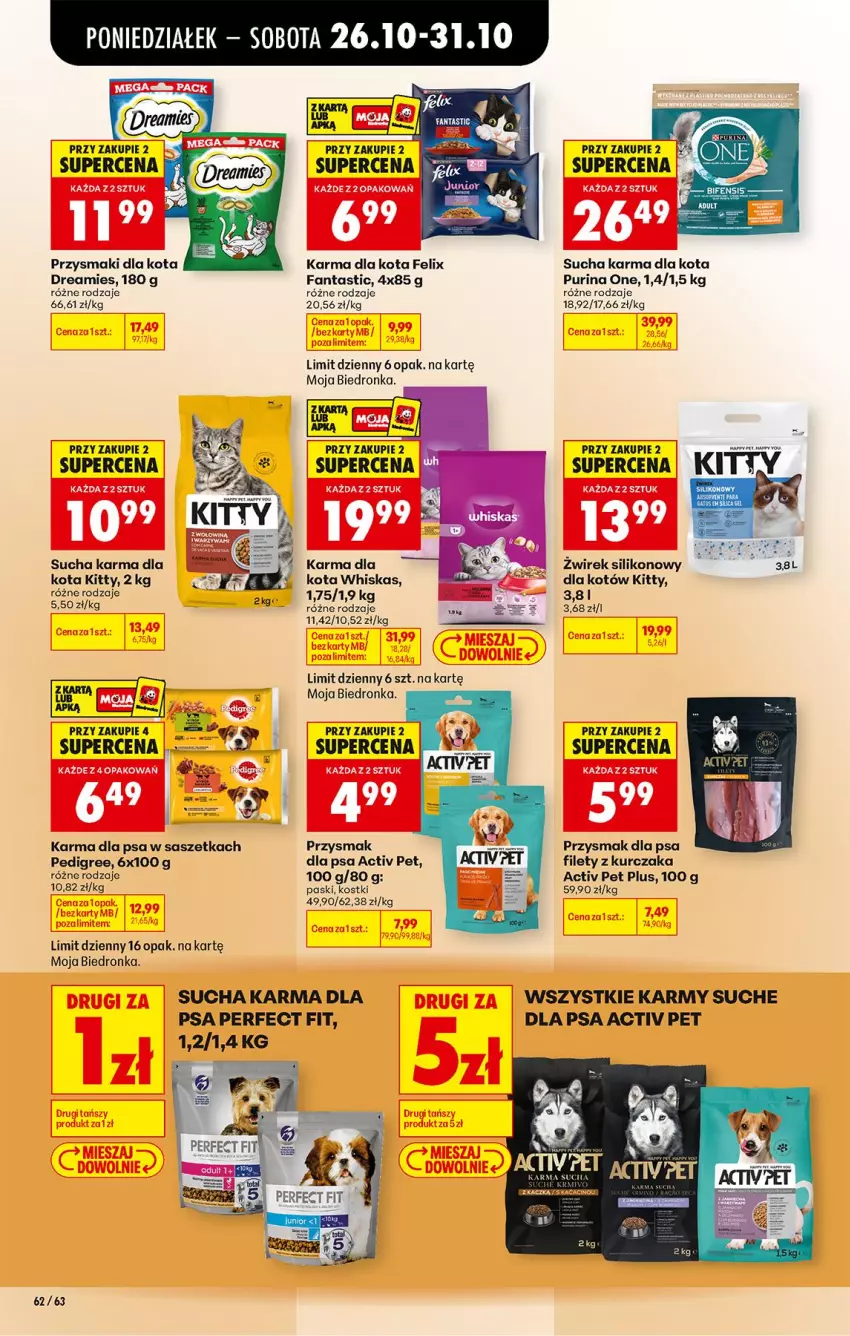 Gazetka promocyjna Biedronka - Od Poniedziałku - ważna 26.10 do 31.10.2026 - strona 88 - produkty: Fa, Fanta, Felix, Kurczak, Pedigree, Przysmak dla psa, Przysmaki, Pur, Purina, Ryż, Sos, Sucha karma, Whiskas