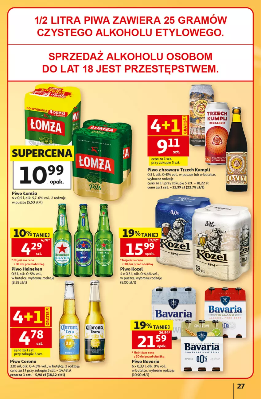 Gazetka promocyjna Auchan - 30 Lat Hipermarket - ważna 15.10 do 21.10.2026 - strona 27 - produkty: Fa, Gra, Heineken, Kozel, Piwa, Piwo