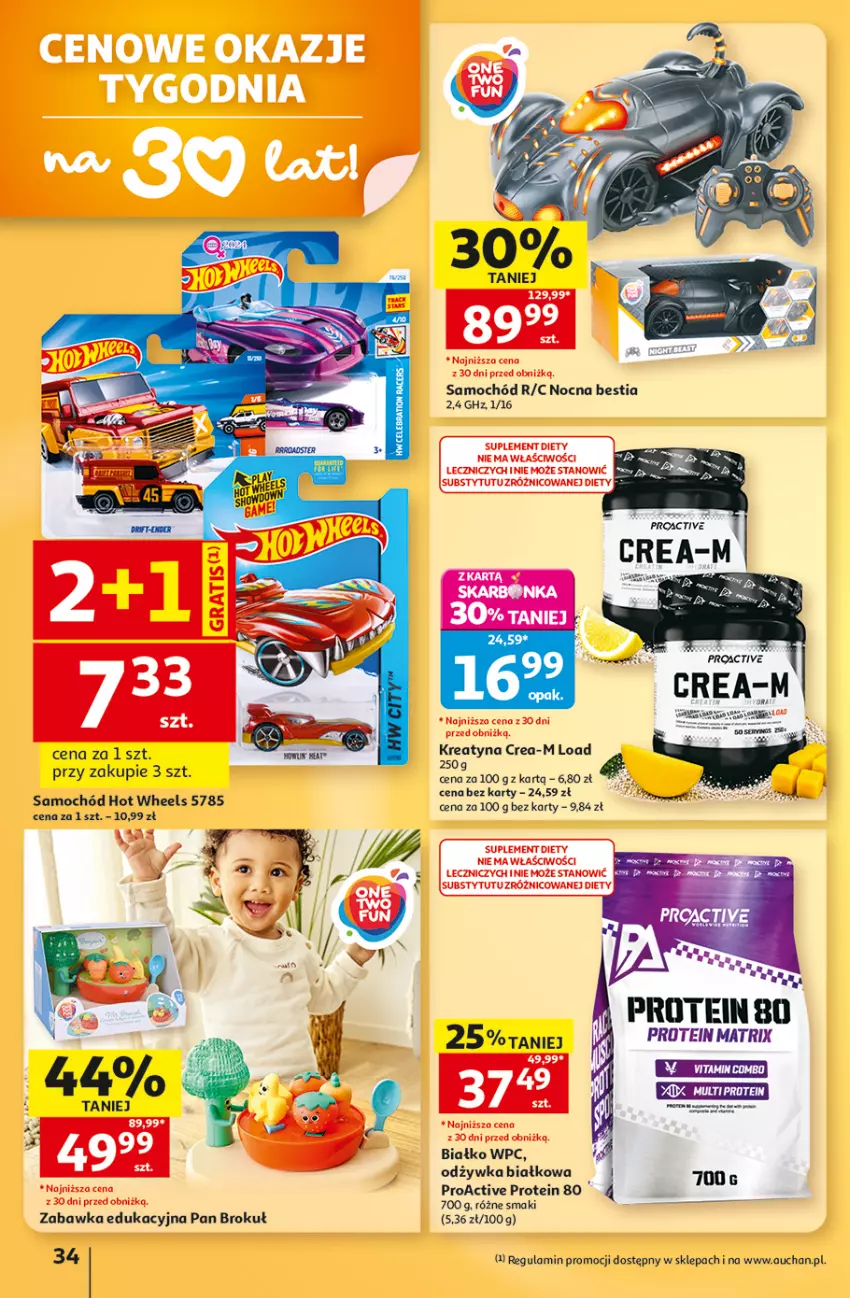 Gazetka promocyjna Auchan - 30 Lat Hipermarket - ważna 15.10 do 21.10.2026 - strona 34 - produkty: Gra, Hot Wheels, Odżywka, Samochód, Ser, Suplement diety, Zabawka