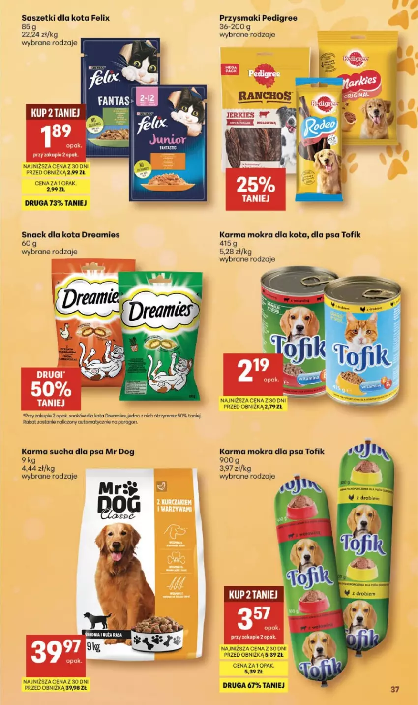 Gazetka promocyjna Delikatesy Centrum - Franczyza DC08 Czwartek - ważna 19.02 do 25.02.2026 - strona 37 - produkty: Felix, Pedigree, Przysmaki