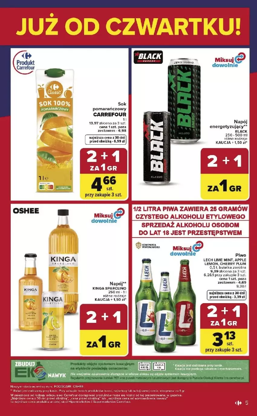 Gazetka promocyjna Carrefour - Gazetka Weekend okazji już od czwartku! - ważna 12.02 do 14.02.2026 - strona 5 - produkty: Clin, Fa, Gra, Lack, Napój, Piwa, Piwo, Sok, Sok pomarańczowy