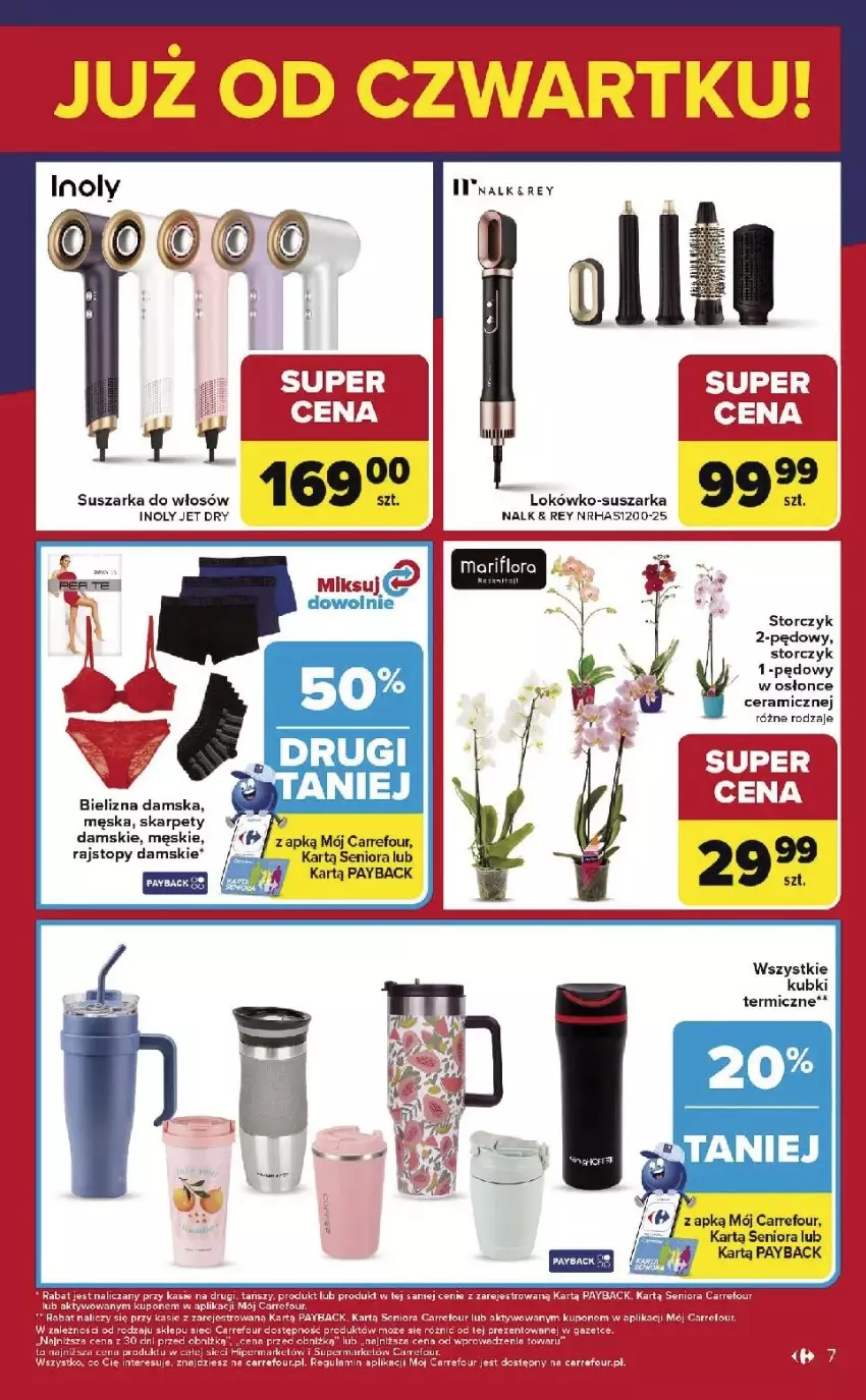 Gazetka promocyjna Carrefour - Gazetka Weekend okazji już od czwartku! - ważna 12.02 do 14.02.2026 - strona 7 - produkty: Bielizna, Fa, Karp, Rajstopy, Storczyk, Suszarka, Top