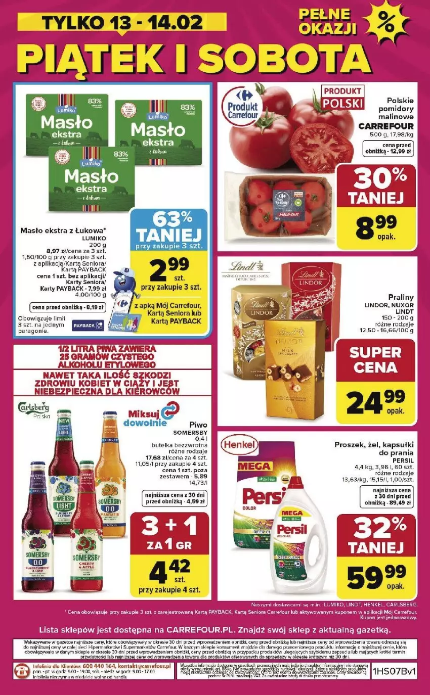 Gazetka promocyjna Carrefour - Gazetka Weekend okazji już od czwartku! - ważna 12.02 do 14.02.2026 - strona 8 - produkty: Masło, Persil, Piec, Praliny, Sok, Wiko
