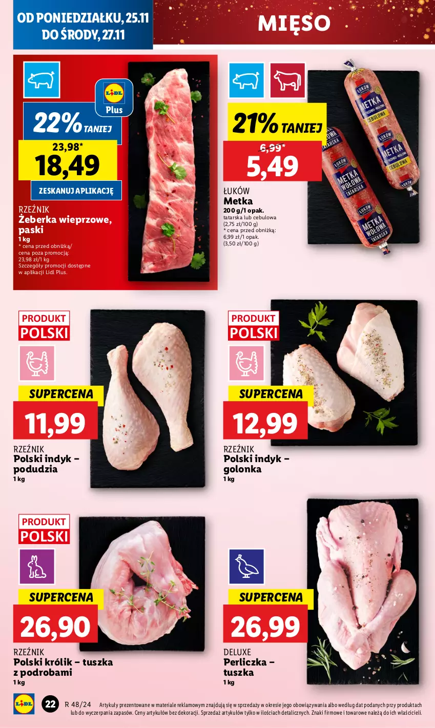 Gazetka promocyjna Lidl - GAZETKA - ważna 25.11 do 27.11.2024 - strona 24 - produkty: Królik, Mięso, Perliczka, Tusz