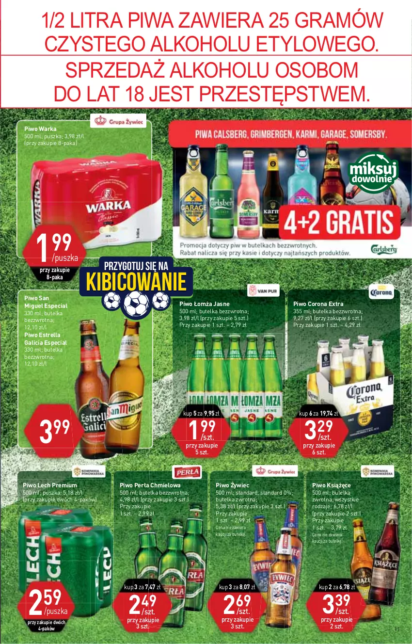 Gazetka promocyjna Stokrotka - Supermarket - ważna 17.06 do 23.06.2021 - strona 11 - produkty: BIC, Corona Extra, Gra, Książęce, Lech Premium, Perła, Piwa, Piwo, Warka