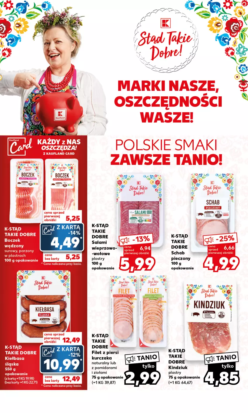 Gazetka promocyjna Kaufland - Mocny Start - ważna 09.10 do 11.10.2023 - strona 8 - produkty: Boczek, Filet z piersi kurczaka, Kindziuk, Kurczak, Piec, Salami, Schab pieczony