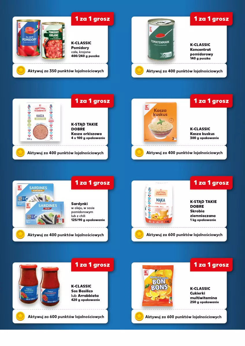 Gazetka promocyjna Kaufland - Kaufland - ważna 11.02 do 28.02.2026 - strona 4 - produkty: Cukier, Cukierki, Kasza, Koncentrat pomidorowy, Kuskus, Mąka, Olej, Pomidory, Sardynki, Sos