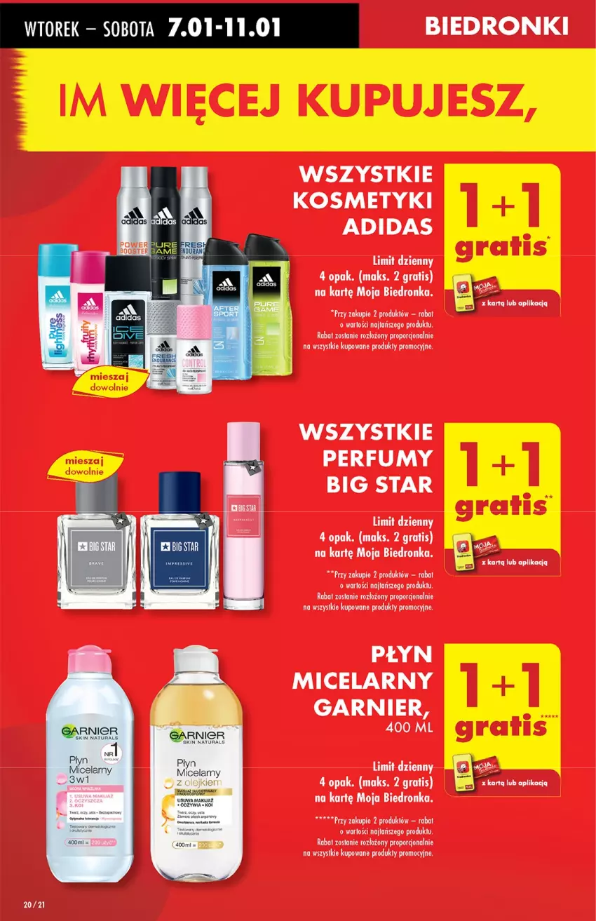 Gazetka promocyjna Biedronka - Od Wtorku - ważna 07.01 do 11.01.2025 - strona 20 - produkty: Adidas, Garnier, Gra, Perfum, Płyn micelarny, Por