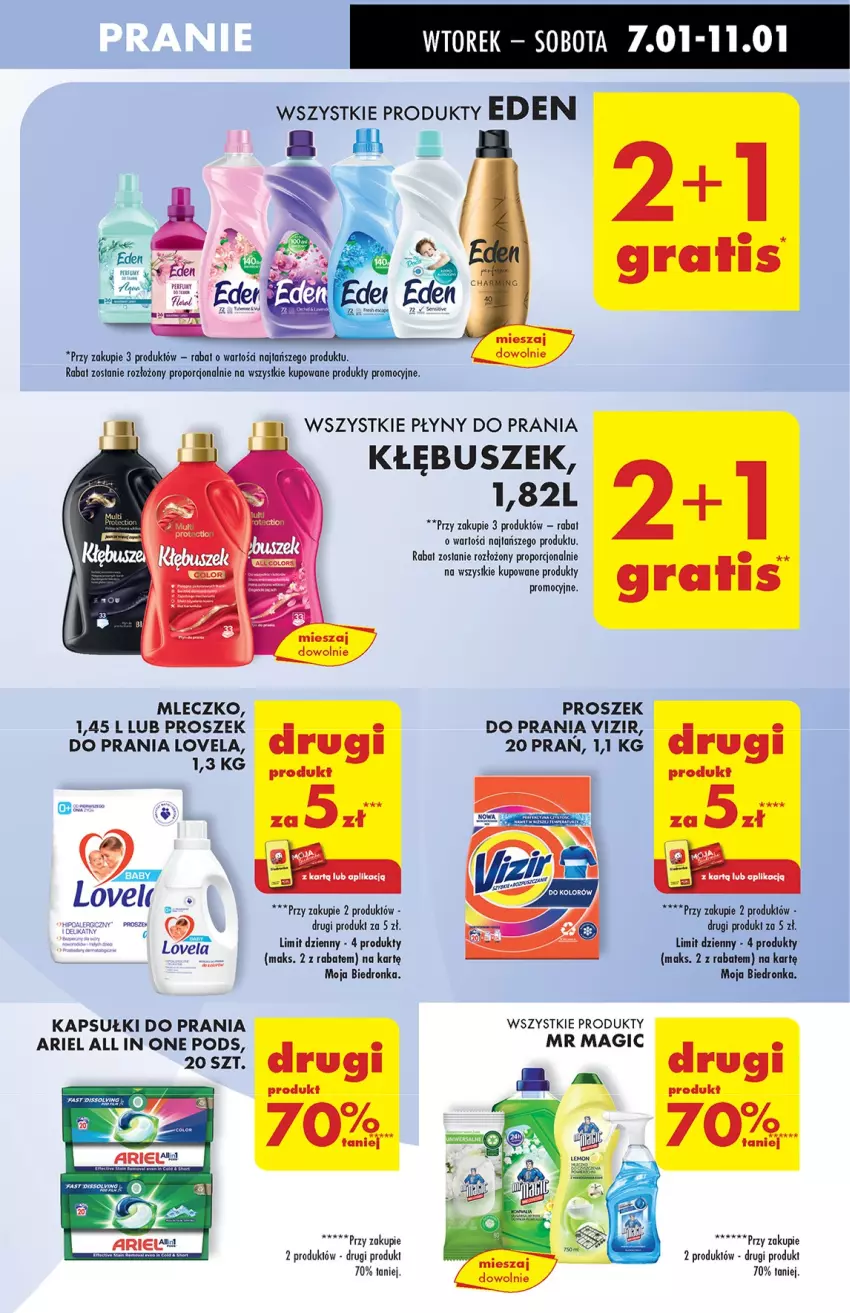 Gazetka promocyjna Biedronka - Od Wtorku - ważna 07.01 do 11.01.2025 - strona 61 - produkty: Ariel, Fa, Kapsułki do prania, Lovela, Mleczko, Por, Proszek do prania, Vizir