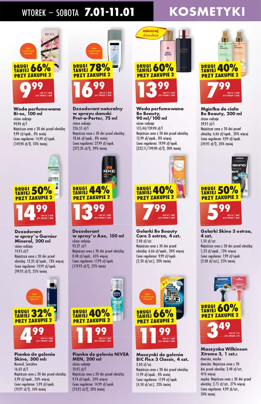 Gazetka promocyjna Biedronka - Od Wtorku - ważna 07.01 do 11.01.2025 - strona 66 - produkty: Be Be, BIC, Dezodorant, Garnier, JBL, Maszynka, Nivea, Nivea Men, Perfum, Pianka do golenia, Por, Szynka, Woda, Woda perfumowana