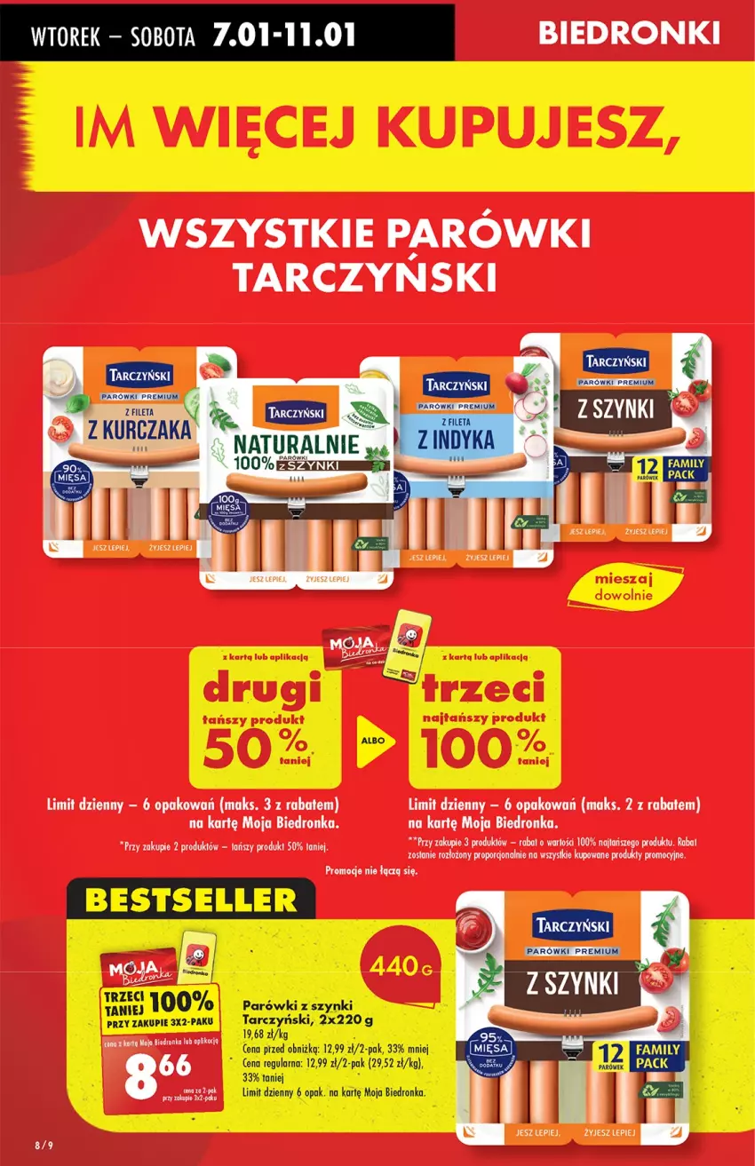 Gazetka promocyjna Biedronka - Od Wtorku - ważna 07.01 do 11.01.2025 - strona 8 - produkty: Fa, Koc, Parówki, Parówki z szynki, Por, Tarczyński