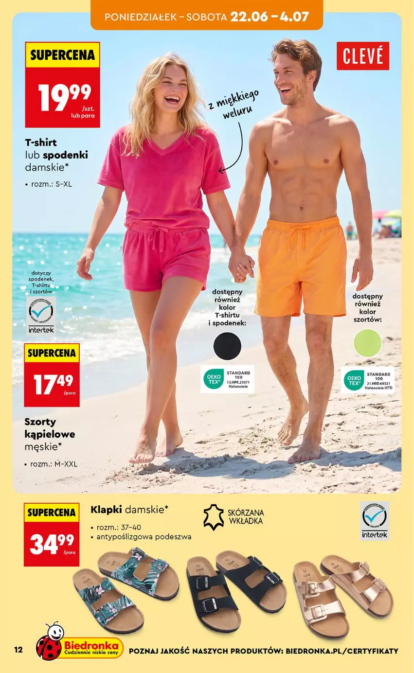 Gazetka promocyjna Biedronka - Okazje Tygodnia - ważna 20.06 do 04.07.2026 - strona 14 - produkty: Klapki, Spodenek, Szorty, T-shirt