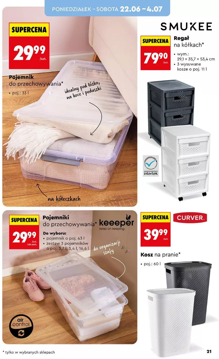 Gazetka promocyjna Biedronka - Okazje Tygodnia - ważna 20.06 do 04.07.2026 - strona 23 - produkty: Kosz, Pojemnik, Regał