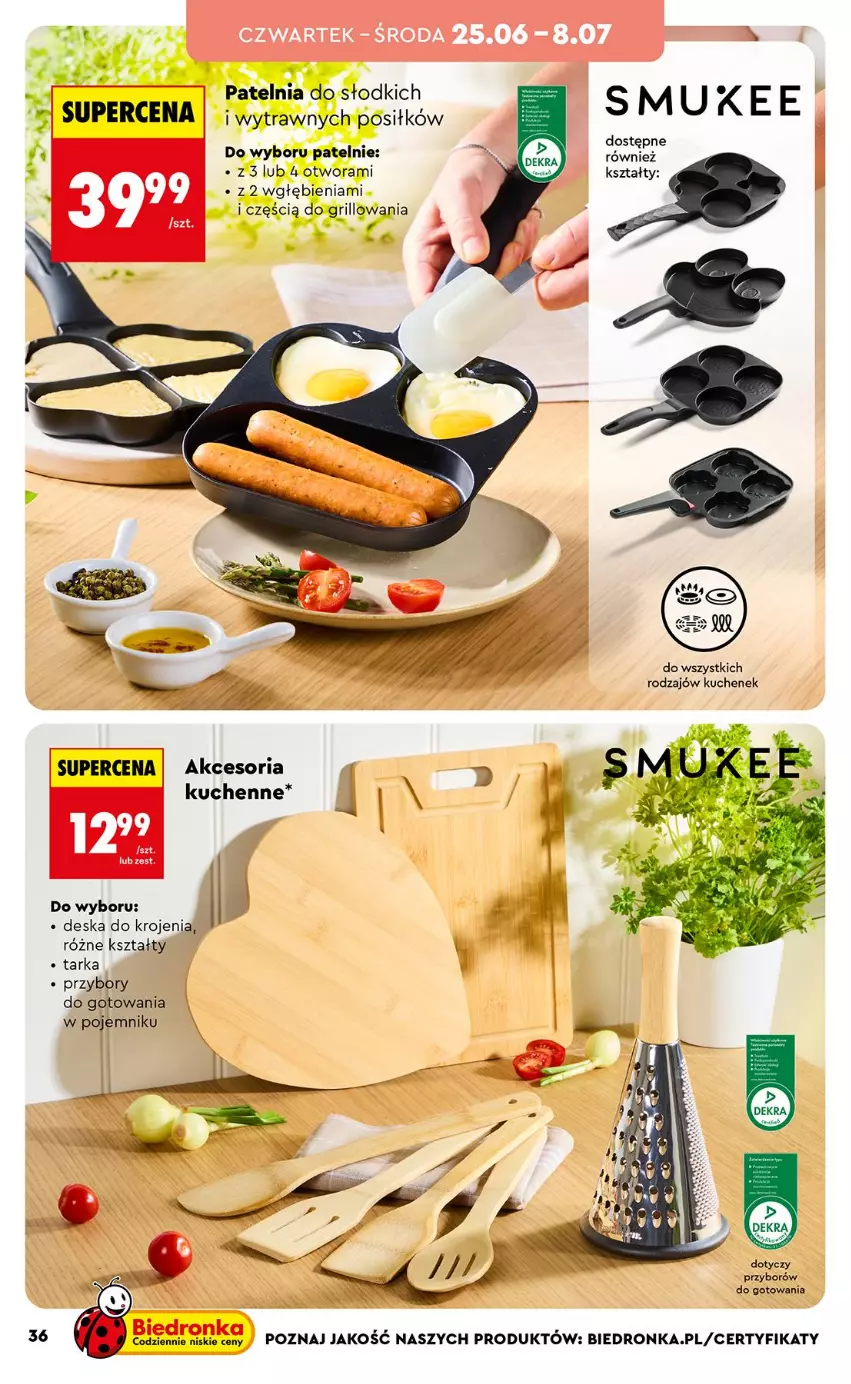 Gazetka promocyjna Biedronka - Okazje Tygodnia - ważna 20.06 do 04.07.2026 - strona 38 - produkty: Deska do krojenia, Grill, Patelnia, Pojemnik, Tarka