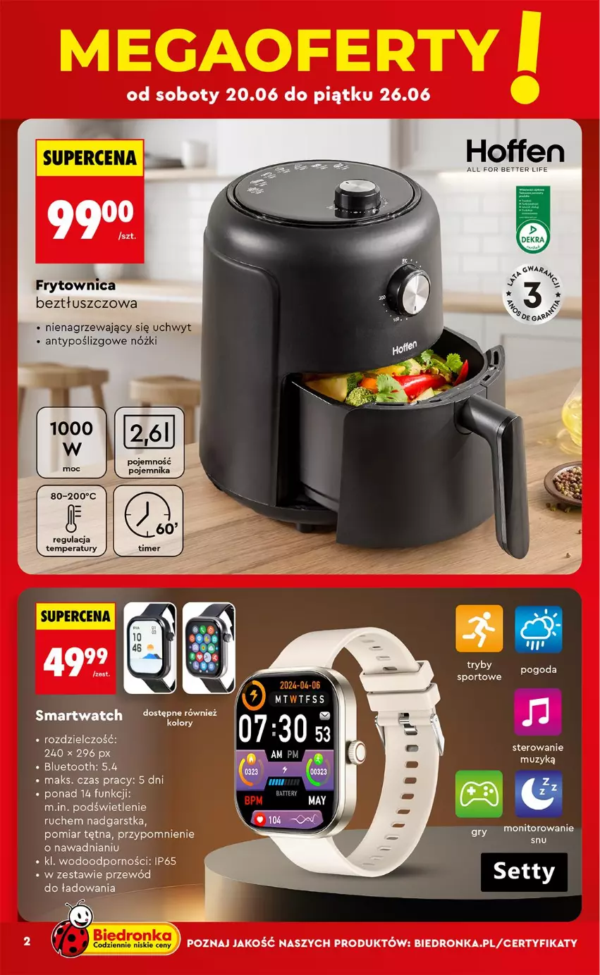 Gazetka promocyjna Biedronka - Okazje Tygodnia - ważna 20.06 do 04.07.2026 - strona 4 - produkty: Monitor, Pojemnik, Por, Przewód, Smartwatch, Sport