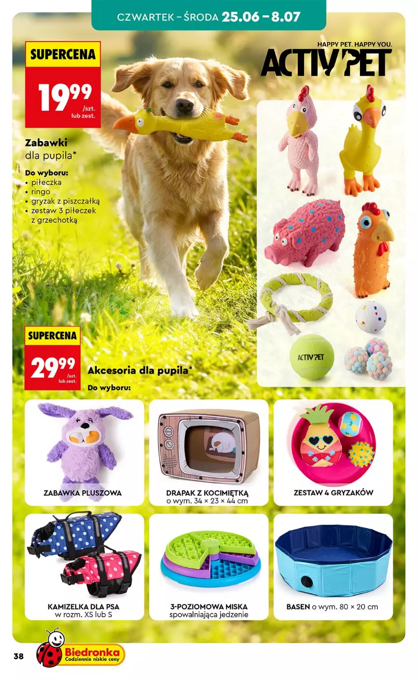 Gazetka promocyjna Biedronka - Okazje Tygodnia - ważna 20.06 do 04.07.2026 - strona 40 - produkty: Drapak, Gry, Kamizelka, Koc, Miska, Zabawka