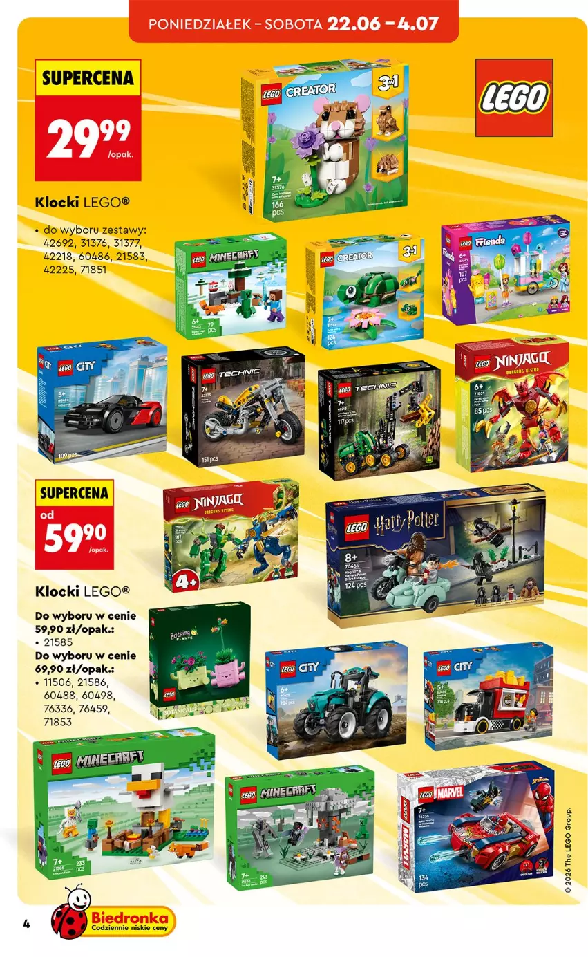 Gazetka promocyjna Biedronka - Okazje Tygodnia - ważna 20.06 do 04.07.2026 - strona 6 - produkty: Klocki, LEGO