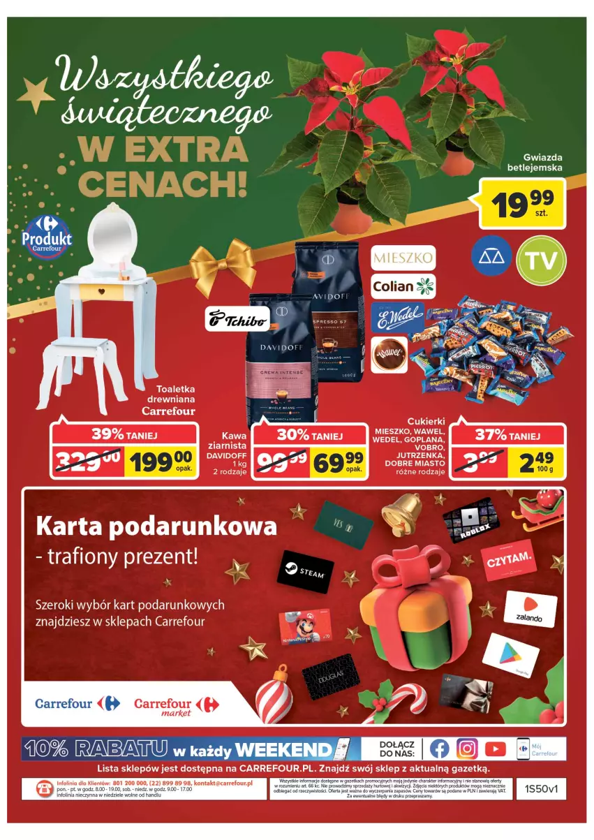 Gazetka promocyjna Carrefour - Gazetka Market - ważna 12.12 do 18.12.2022 - strona 23 - produkty: Cukier, Cukierki, Davidoff, Gwiazda, Jutrzenka, Kawa, Taca