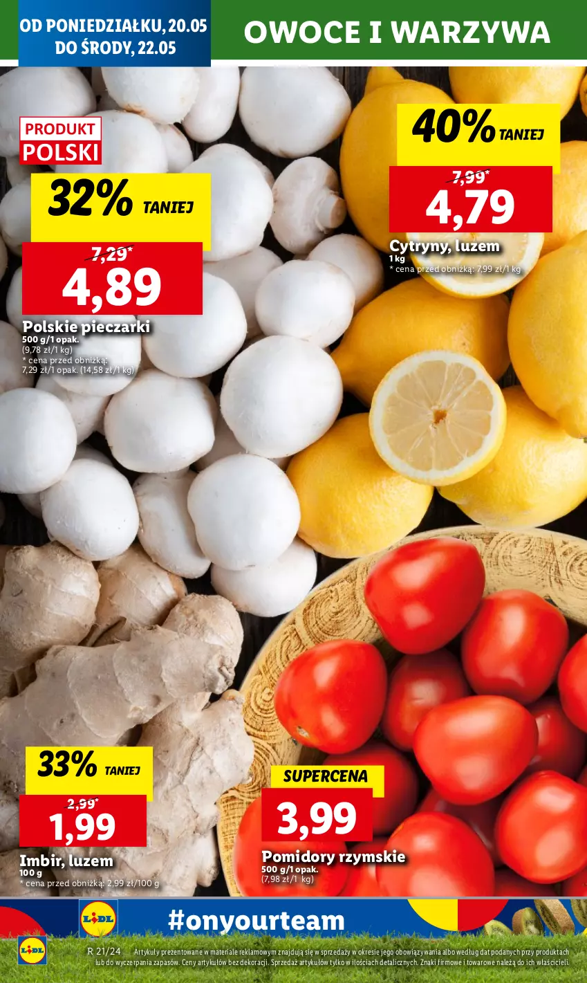 Gazetka promocyjna Lidl - GAZETKA - ważna 20.05 do 22.05.2024 - strona 16 - produkty: Cytryny, Imbir, Owoce, Piec, Pomidory, Warzywa