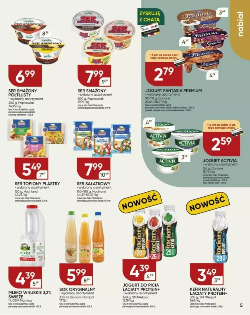 Gazetka promocyjna Chata Polska - ważna 06.06 do 12.06.2024 - strona 13 - produkty: Biurko, Chia, Fa, Fanta, Gin, Hochland, Jogurt, Kefir, Kefir naturalny, Sałat, Ser, Ser topiony, Sok, Top