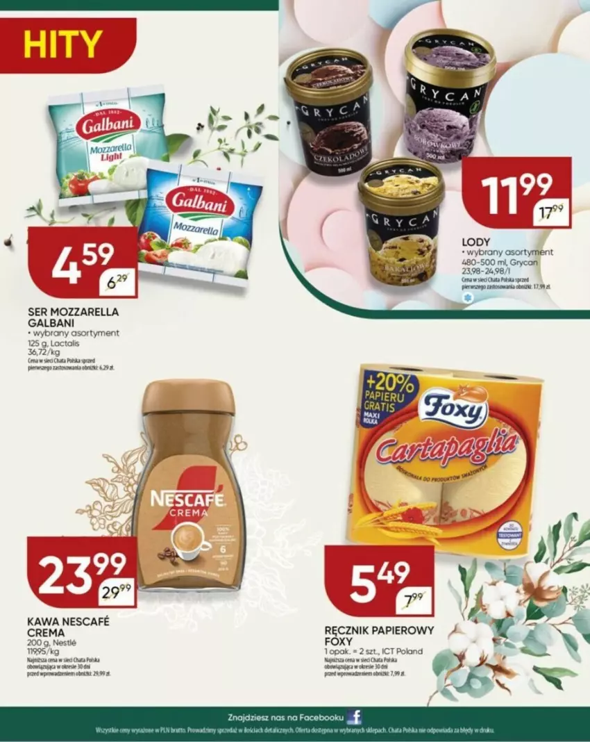 Gazetka promocyjna Chata Polska - ważna 06.06 do 12.06.2024 - strona 3 - produkty: Fa, Foxy, Galbani, Gry, Kawa, LEGO, Mozzarella, Papier, Ręcznik, Ser