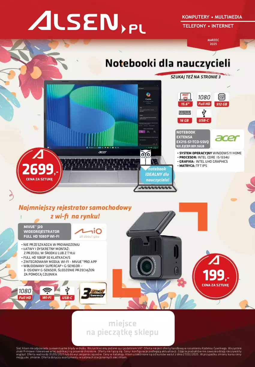 Gazetka promocyjna Alsen - Gazetka Alsen - ważna 01.03 do 31.03.2025 - strona 1 - produkty: Gra, Grafika, Intel, Komputer, Komputery, Kret, Notebook, Piec, Procesor, Telefon, Wideorejestrator