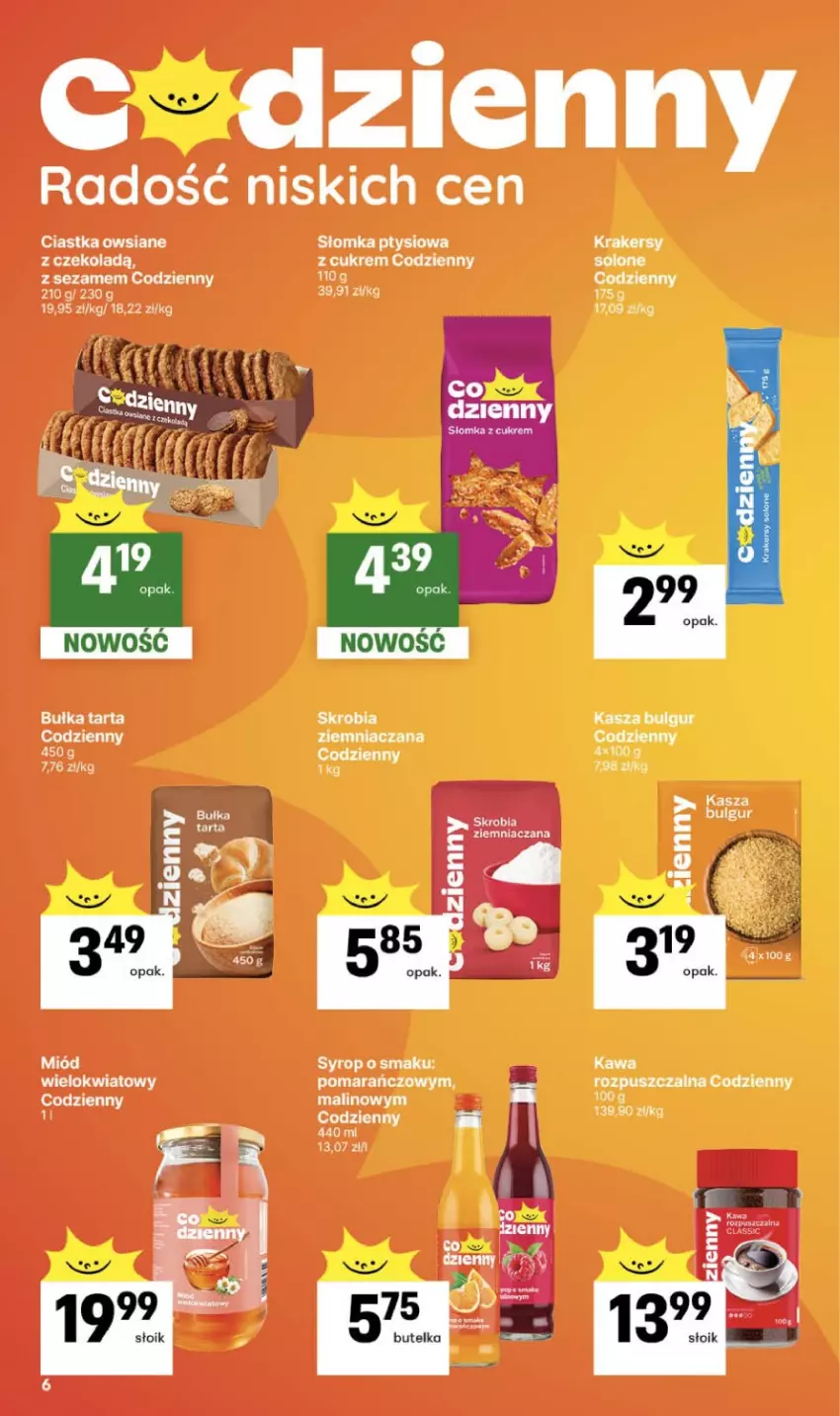 Gazetka promocyjna Delikatesy Centrum - Franczyza DC16 Czwartek - ważna 16.04 do 22.04.2026 - strona 6 - produkty: Bulgur, Bułka, Bułka tarta, Ciastka, Ciastka owsiane, Kasza, Kawa, Krakersy, LG, Sezam, Syrop, Tarta