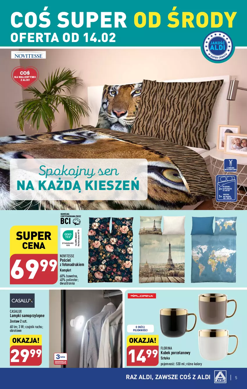 Gazetka promocyjna Aldi - Artykuły przemysłowe i tekstylia - ważna 14.02 do 17.02.2024 - strona 5 - produkty: HP, Kubek, Mop, Por, Pościel, Wełna