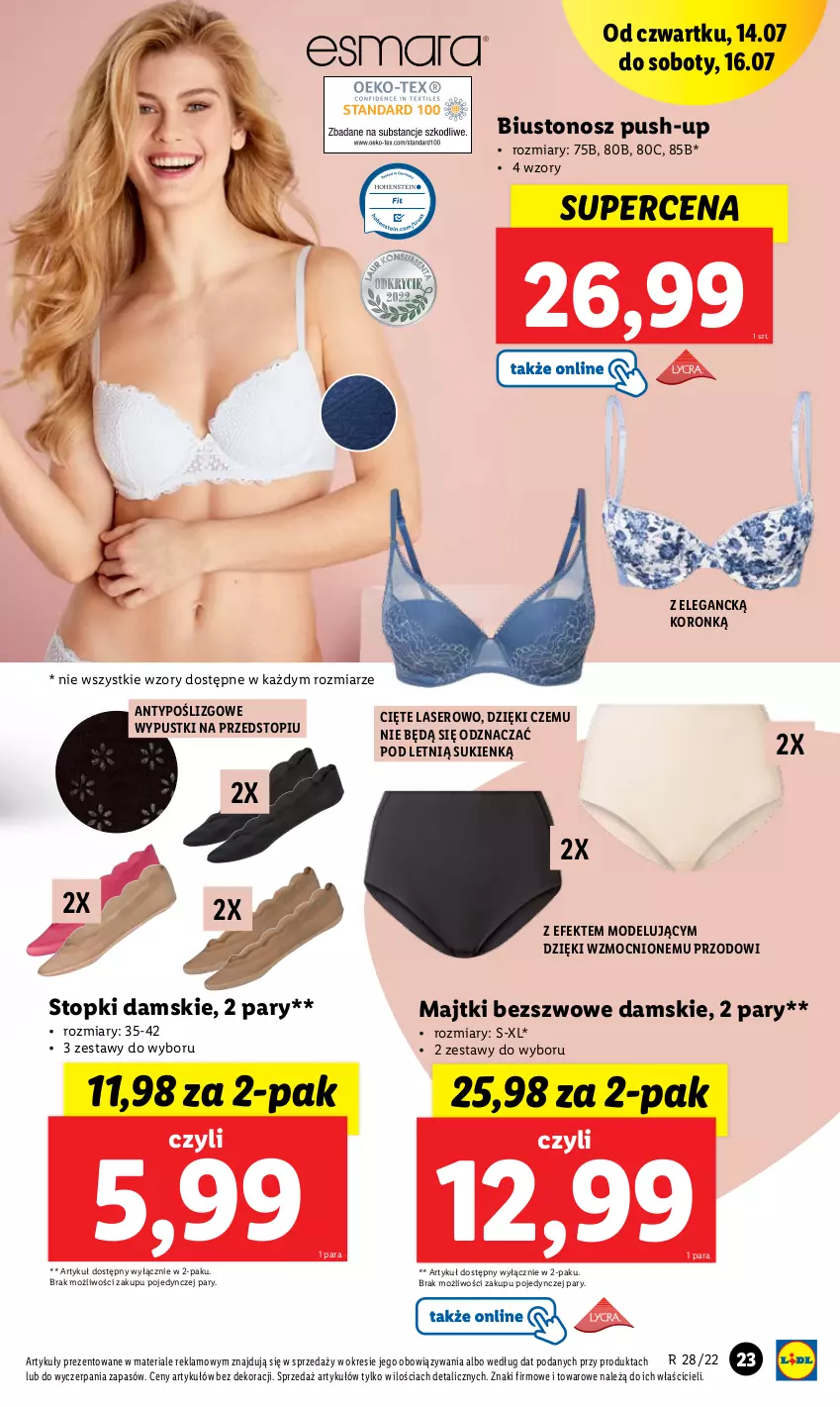 Gazetka promocyjna Lidl - GAZETKA - ważna 11.07 do 16.07.2022 - strona 25 - produkty: Biustonosz, Majtki, Ser, Top