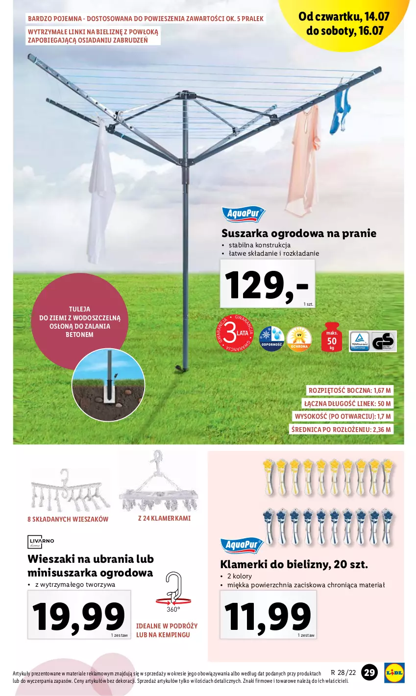 Gazetka promocyjna Lidl - GAZETKA - ważna 11.07 do 16.07.2022 - strona 31 - produkty: Sok, Suszarka, Ubrania, Wieszak